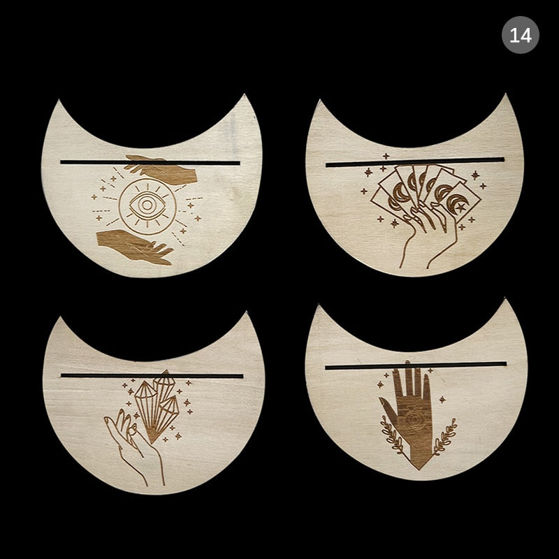 Wooden Tarot Divination Alter | Moon, Star, Chakra Designs
