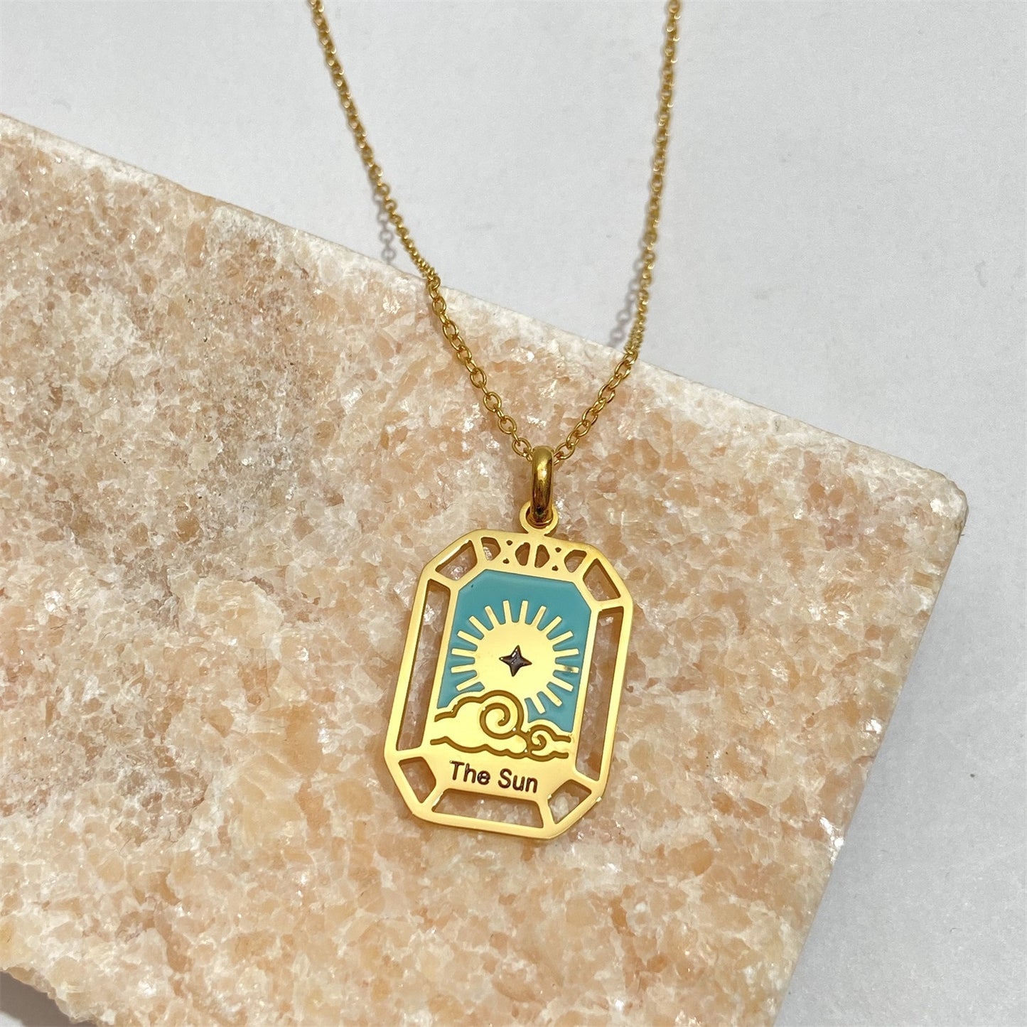 Gold Tarot Card Necklace & Pendant | Stainless Steel, Major Arcana Cards