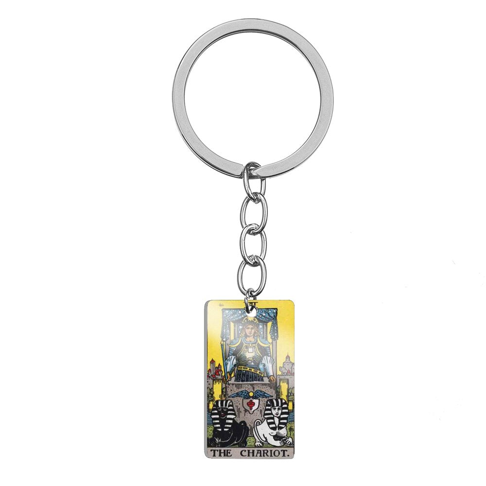 Major Arcana Stainless Steel Keychain | Tarot Card Accessories