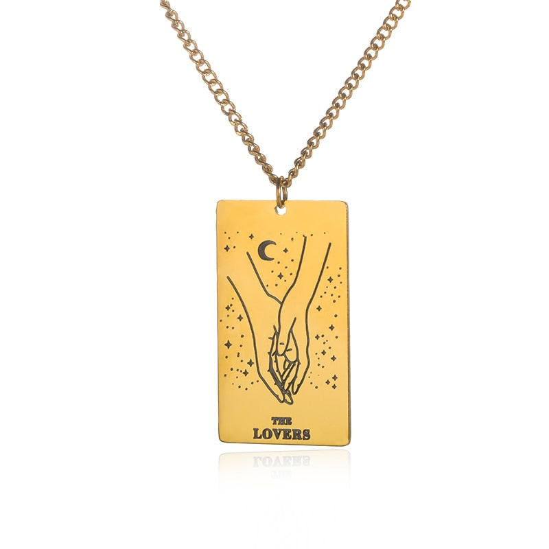 Gold / Silver Plated Classic Tarot Cards Pendant and Necklace | Major Arcana, Spiritual Jewelry