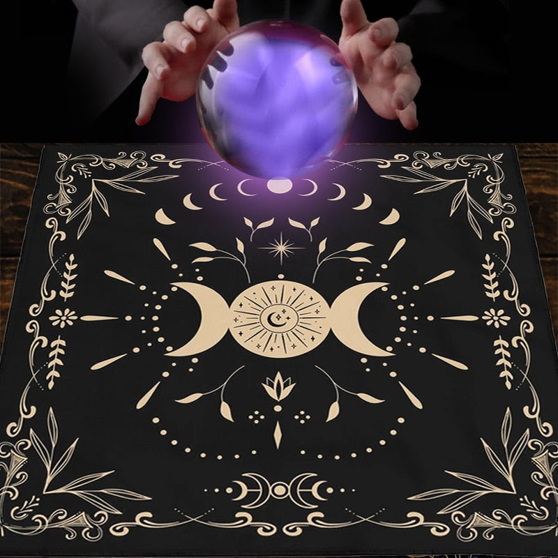 Tarot Moon Divination Tapestry/Mat | Wall Hanging Tapestry, Tarot Practice Mat