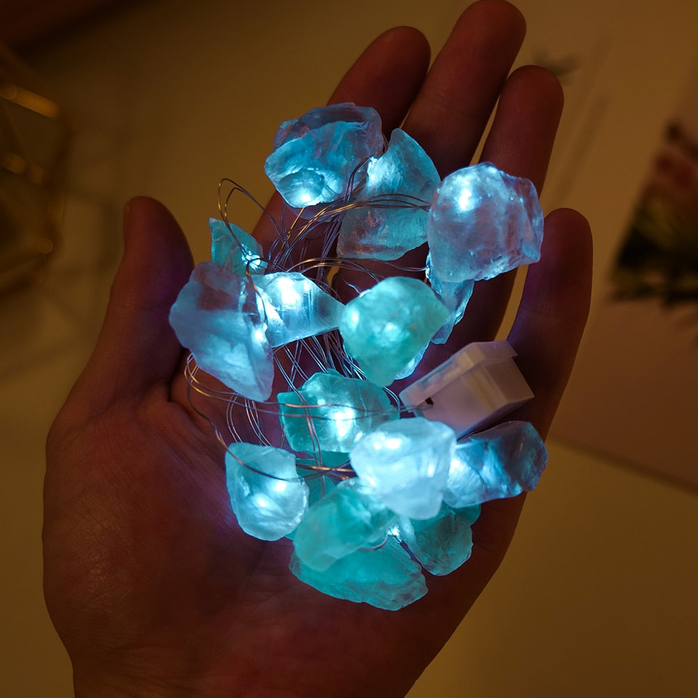 Natural Quartz Crystal Gemstone Glow Lights | Amethyst, Citrine Crystals for Healing