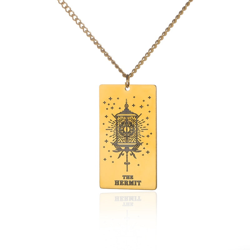 Gold / Silver Plated Classic Tarot Cards Pendant and Necklace | Major Arcana, Spiritual Jewelry