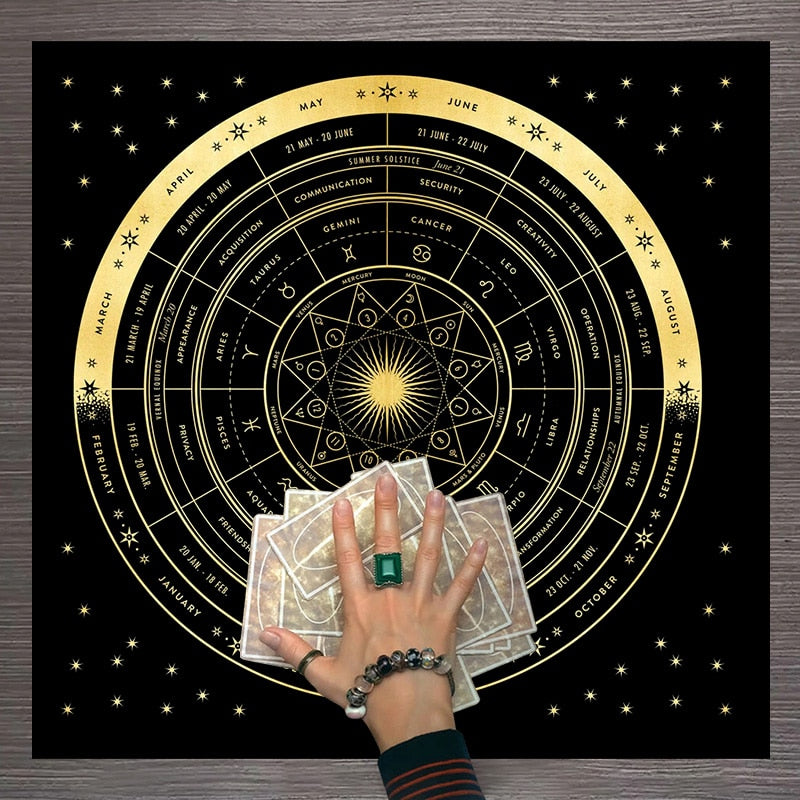 Tarot Wall Tapestry, Divination Mat | Tarot Readings, Divination, Wall Decor