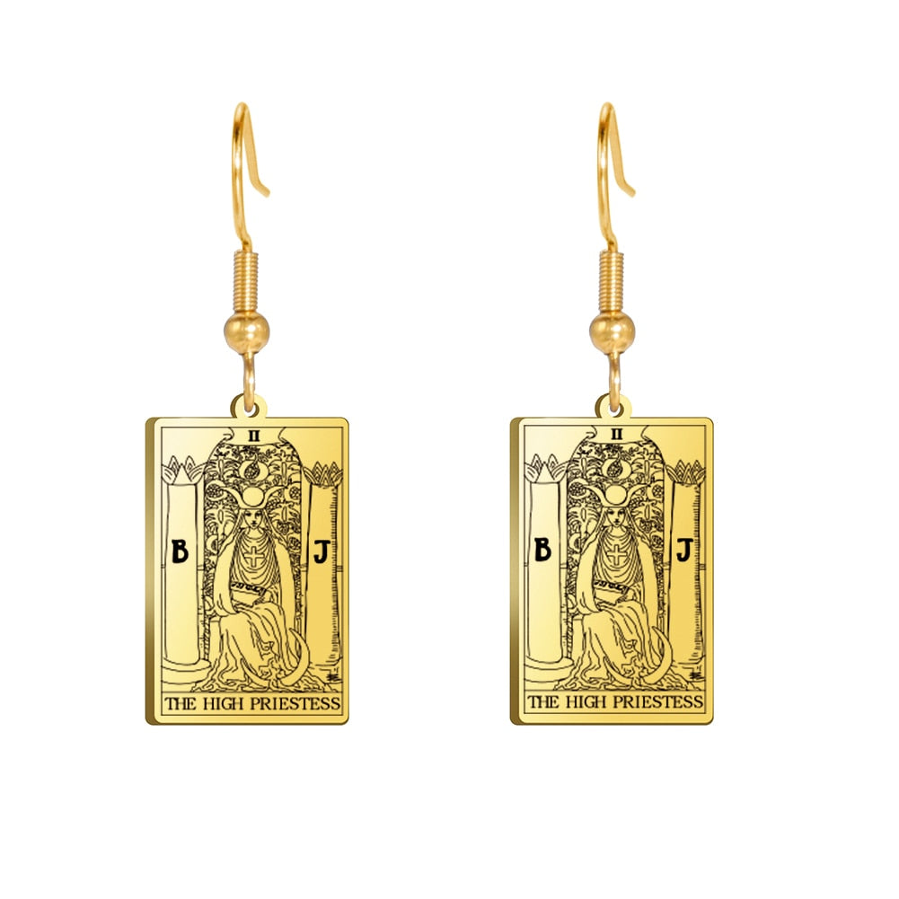 Tarot Card Gold/Silver Earring Set | Major Arcana, Spiritual Jewelry