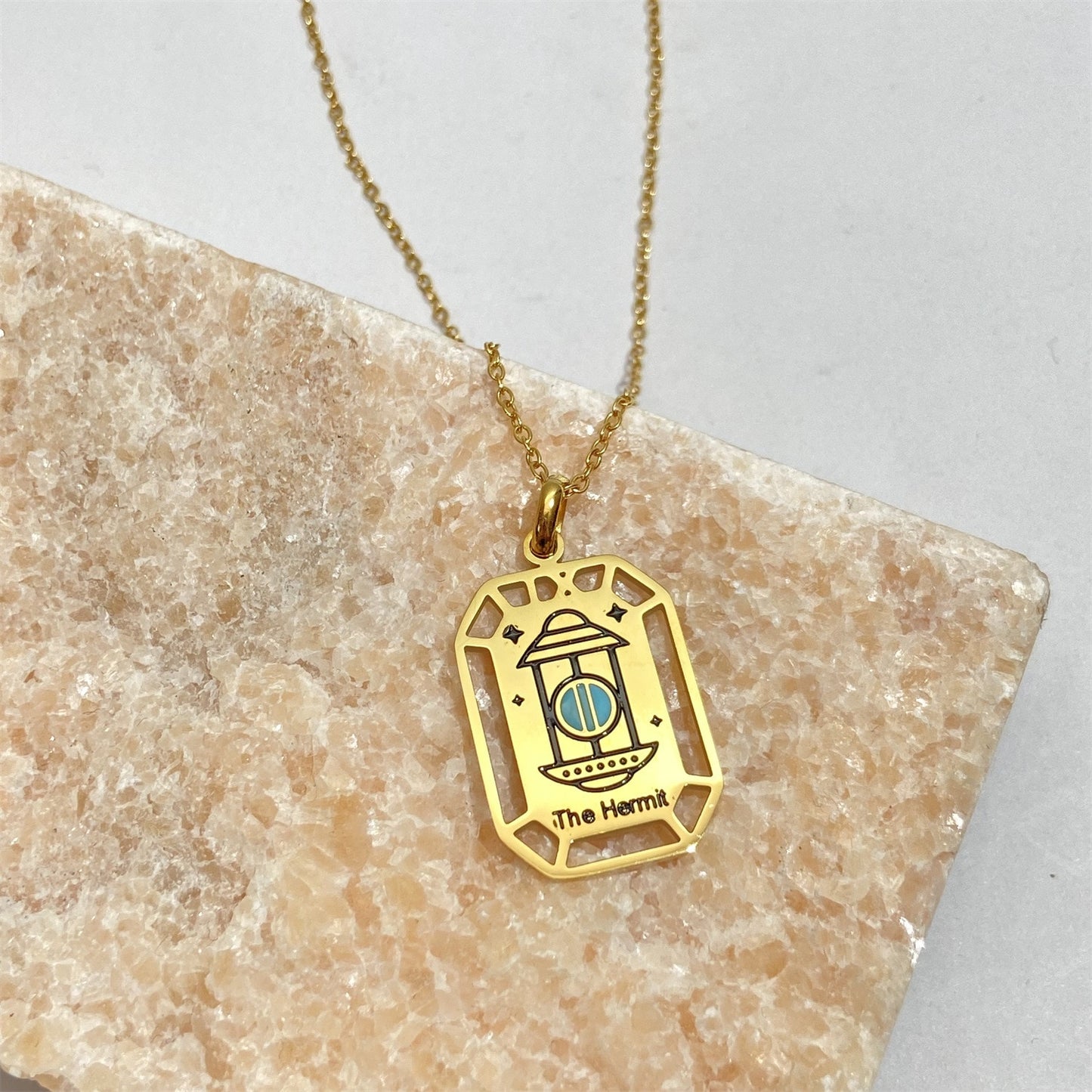 Gold Tarot Card Necklace & Pendant | Stainless Steel, Major Arcana Cards