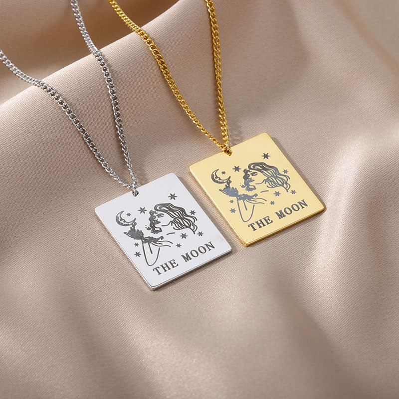 Vintage Tarot Card Pendant Necklace | Major Arcana Tarot Jewelry