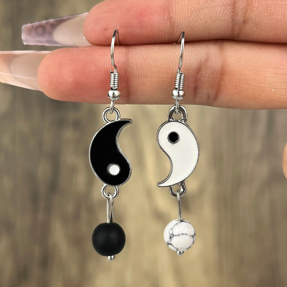 Yin Yang Drop Earrings | Buddhist, Spiritual Earrings