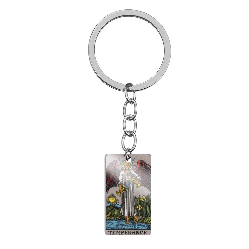Major Arcana Stainless Steel Keychain | Tarot Card Accessories