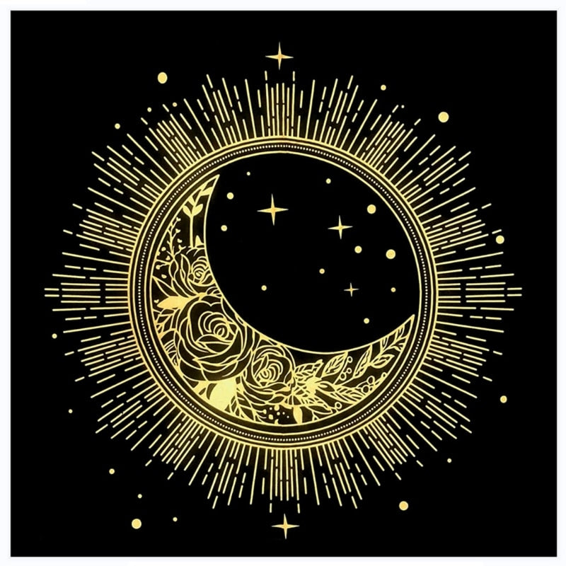 Tarot Divination Mat / Tapestry | Astrology, Zodiac Flannel Alter Mat