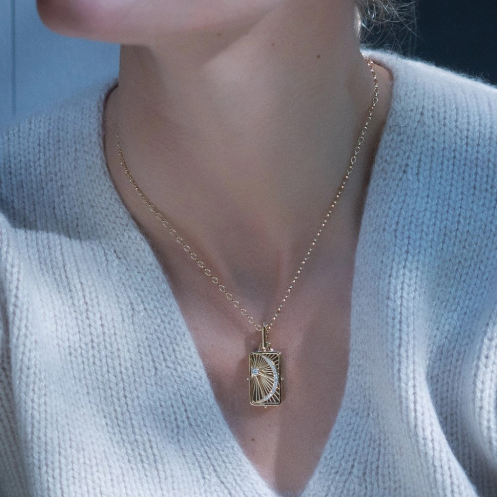 Moon and Stars Necklace Pendant | Astrology Jewelry