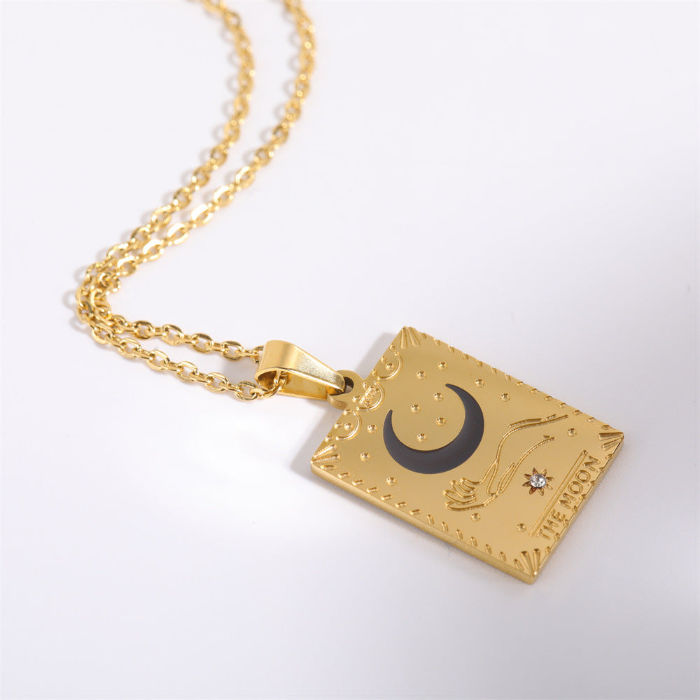 Gold Tarot Card Stainless Steel Necklace | Major Arcana Jewelry