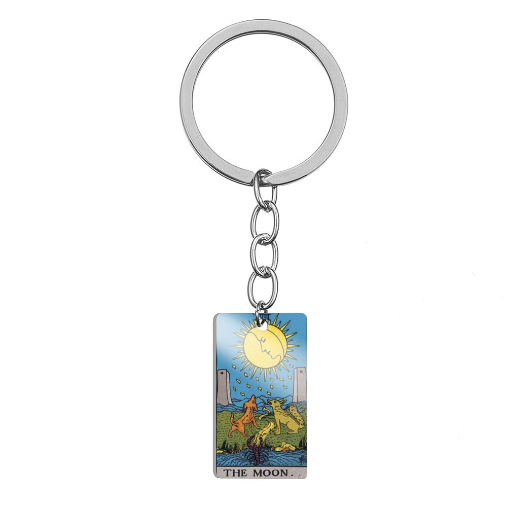 Major Arcana Stainless Steel Keychain | Tarot Card Accessories