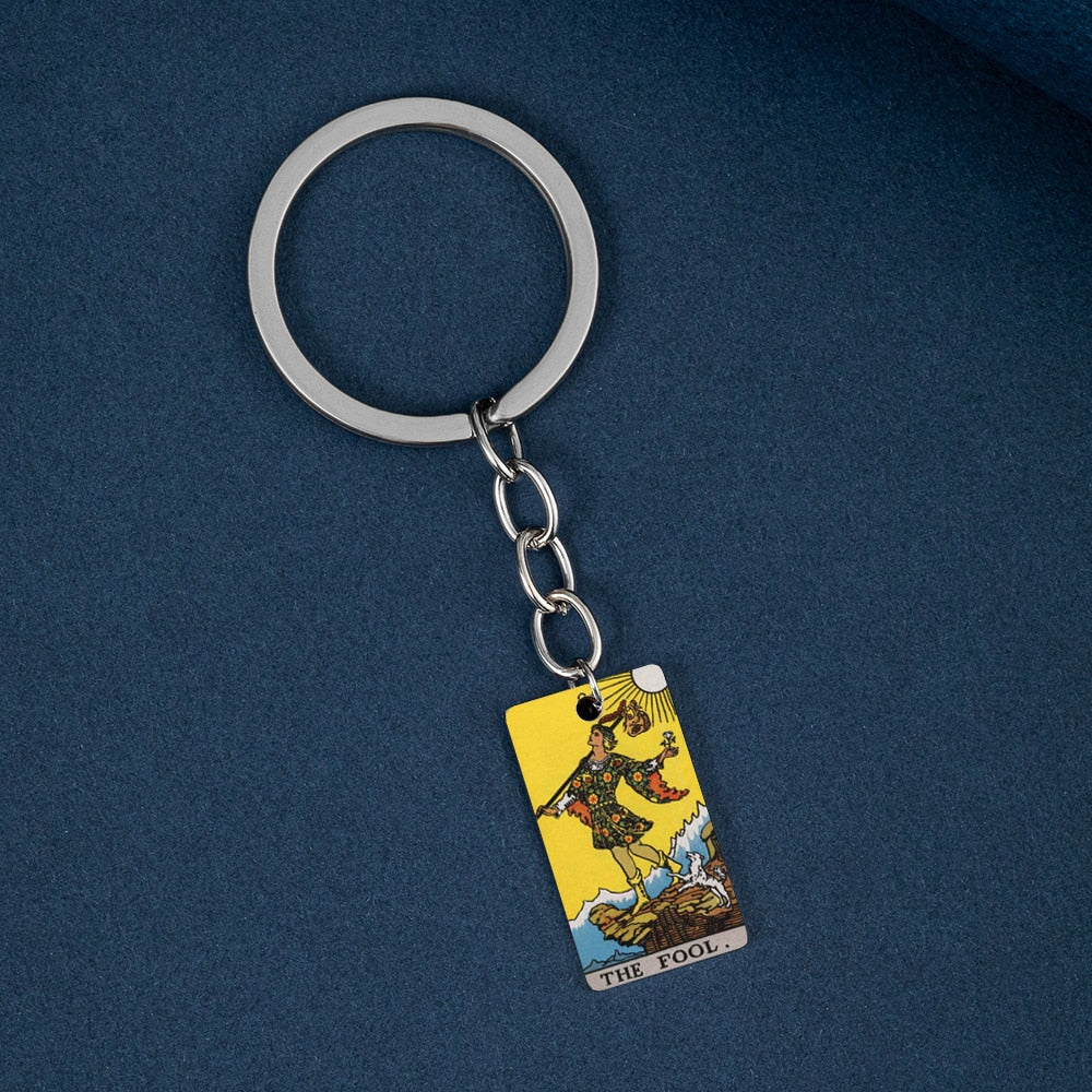 Major Arcana Stainless Steel Keychain | Tarot Card Accessories