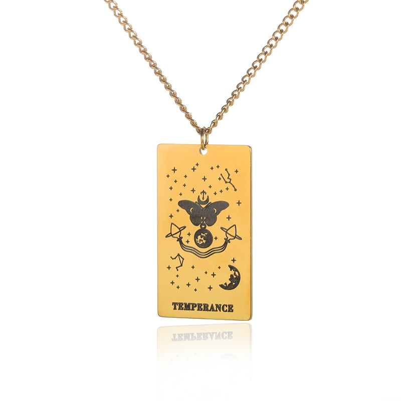 Gold / Silver Plated Classic Tarot Cards Pendant and Necklace | Major Arcana, Spiritual Jewelry