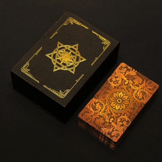 Glass Fire Gold Tarot Card Deck with Storage Case | Rider-Waite-Smith