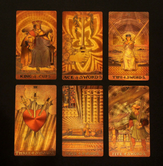 Glass Fire Gold Tarot Card Deck with Storage Case | Rider-Waite-Smith