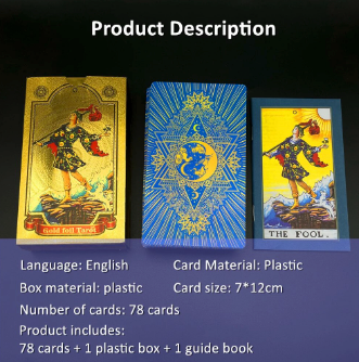 Sapphire Foil Tarot Card Set | Rider-Waite Divination Deck