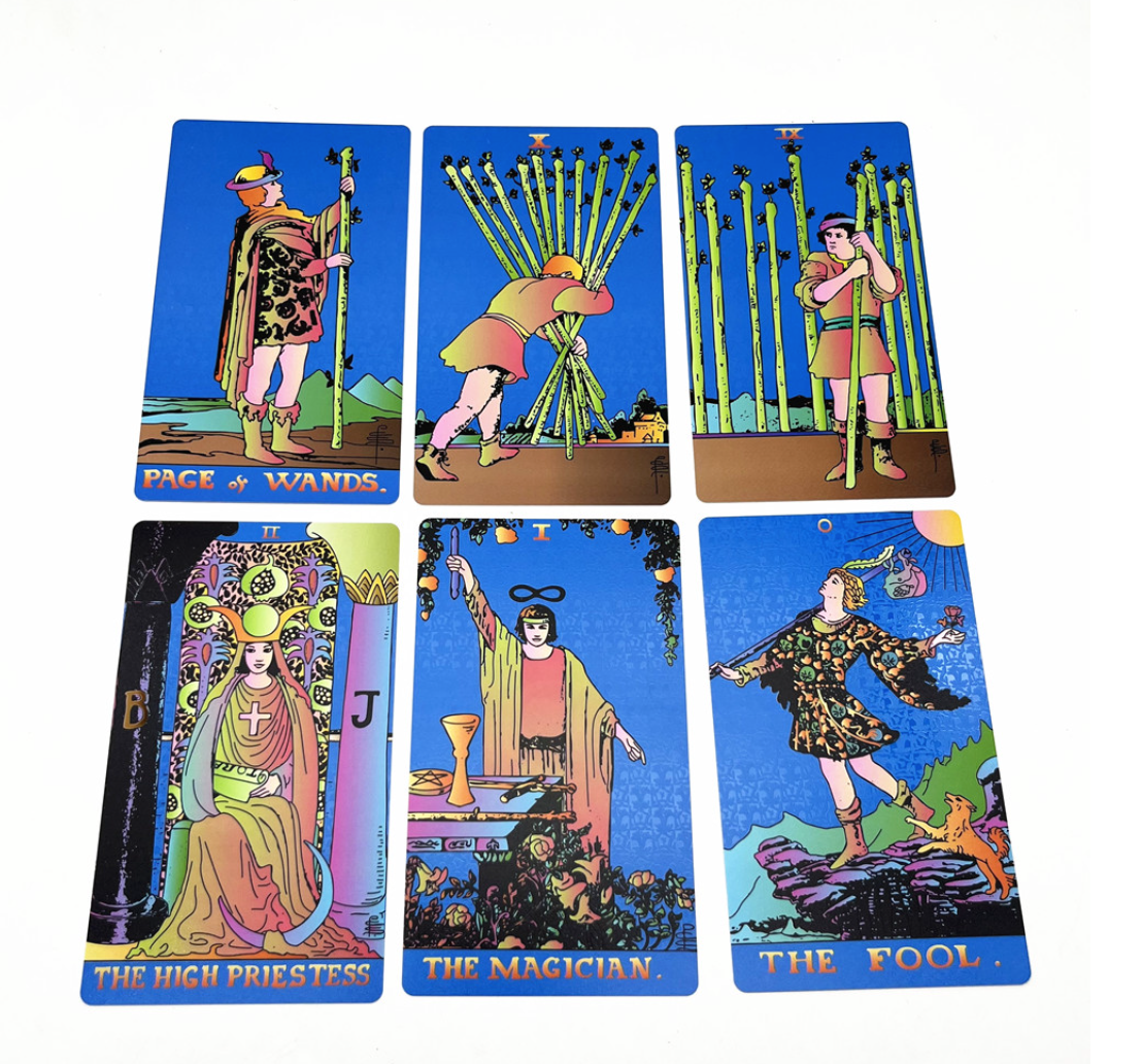 Sapphire Foil Tarot Card Set | Rider-Waite Divination Deck