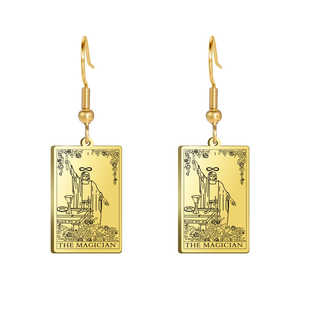 Tarot Card Gold/Silver Earring Set | Major Arcana, Spiritual Jewelry