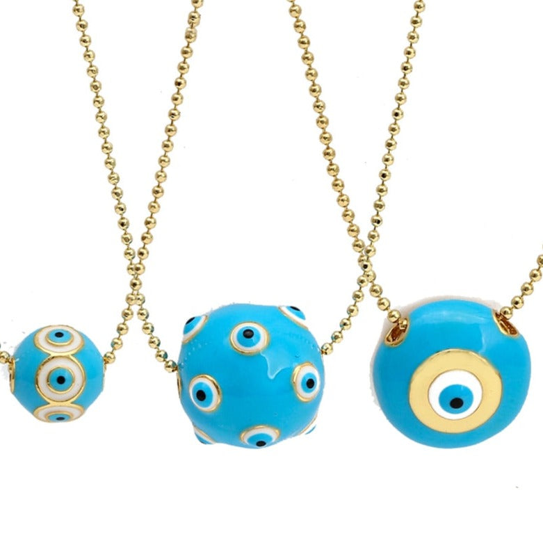 Lucky Evil Eye Colorful Drip Drop Pendant Necklace | Hamsa