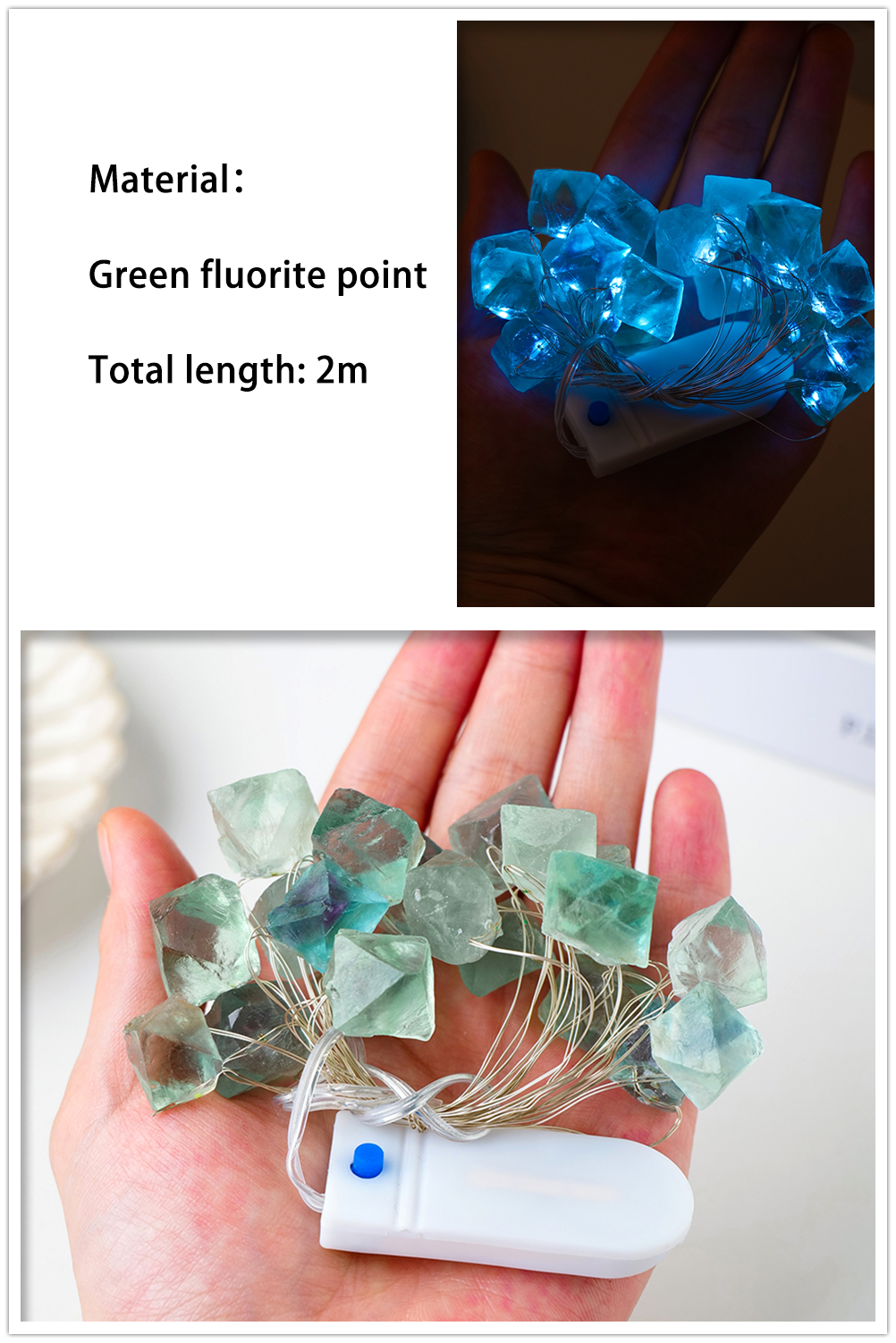 Natural Quartz Crystal Gemstone Glow Lights | Amethyst, Citrine Crystals for Healing