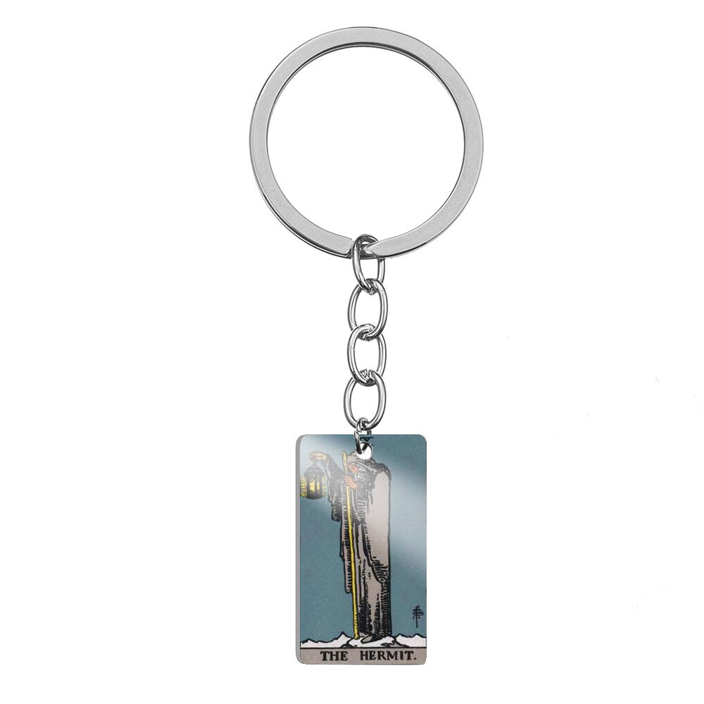 Major Arcana Stainless Steel Keychain | Tarot Card Accessories