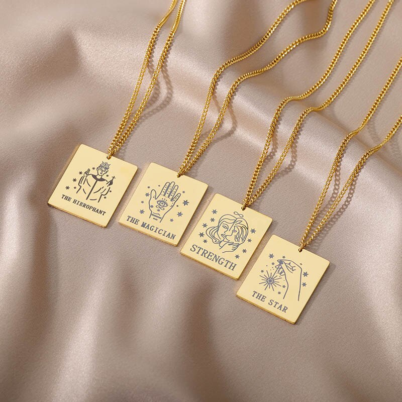 Vintage Tarot Card Pendant Necklace | Major Arcana Tarot Jewelry