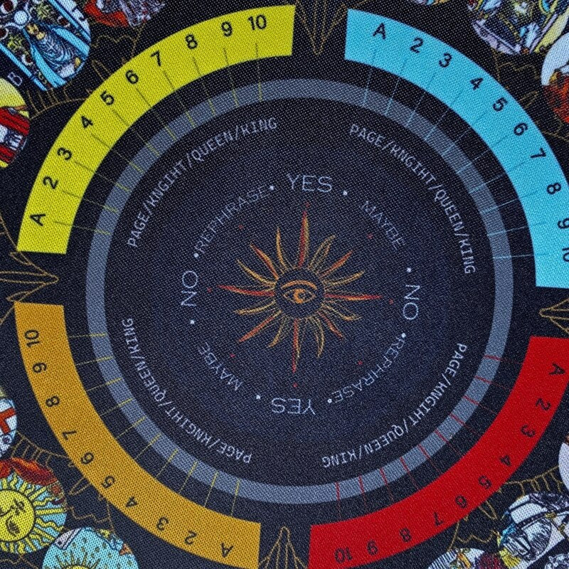 Divination Table Mat | Durable Rubber Tarot Card, Astrology Practice Mat