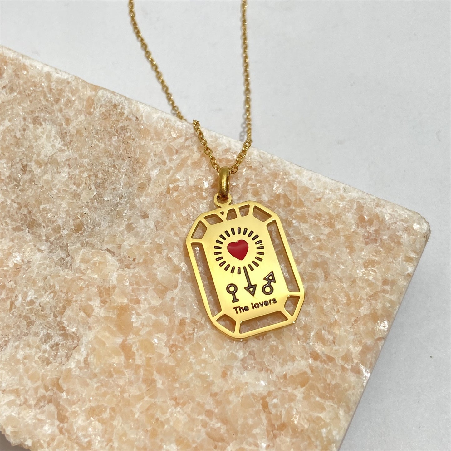 Gold Tarot Card Necklace & Pendant | Stainless Steel, Major Arcana Cards