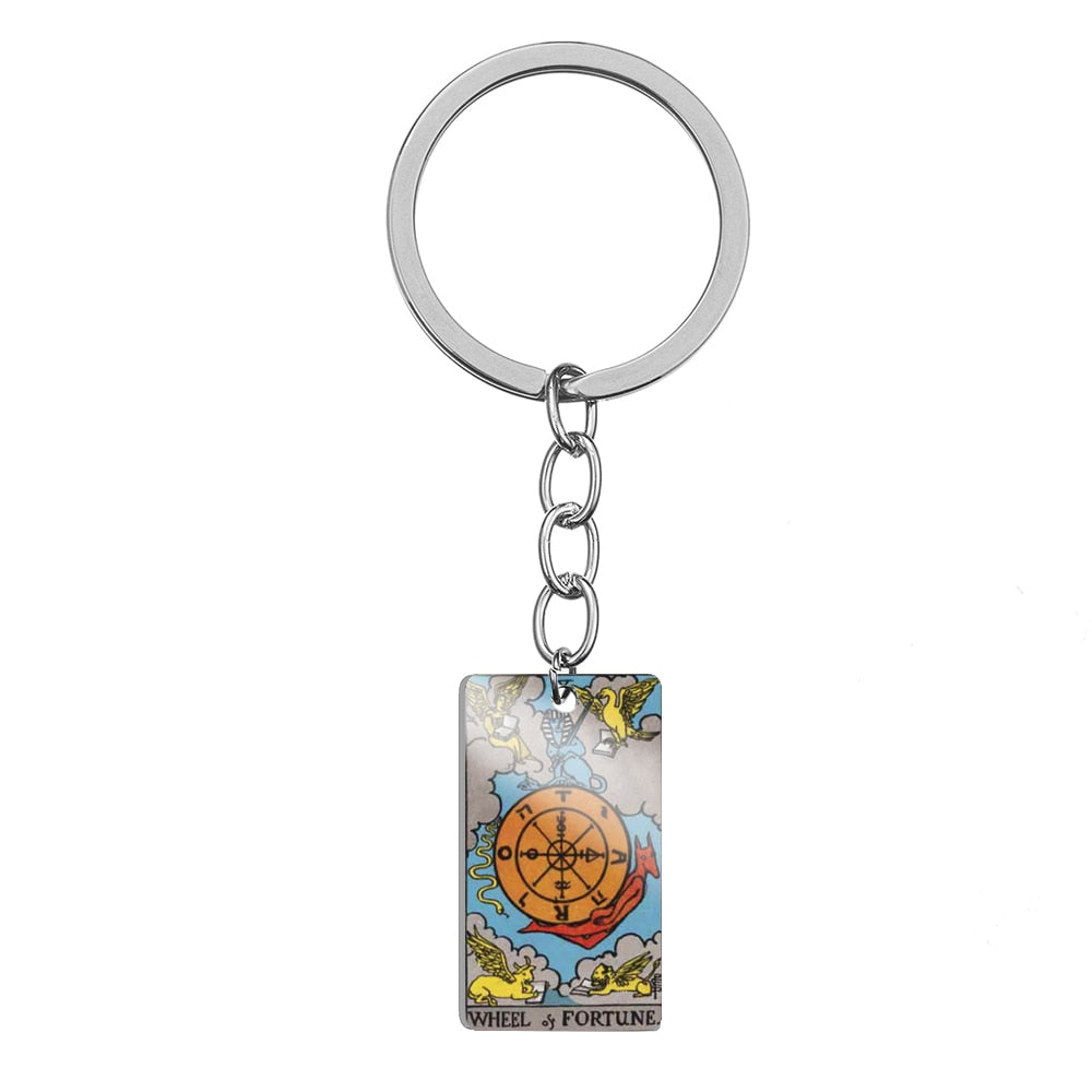 Major Arcana Stainless Steel Keychain | Tarot Card Accessories
