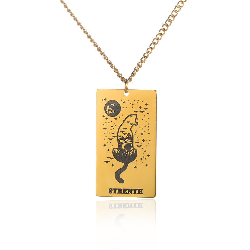 Gold / Silver Plated Classic Tarot Cards Pendant and Necklace | Major Arcana, Spiritual Jewelry