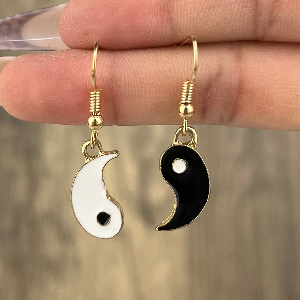 Yin Yang Drop Earrings | Buddhist, Spiritual Earrings