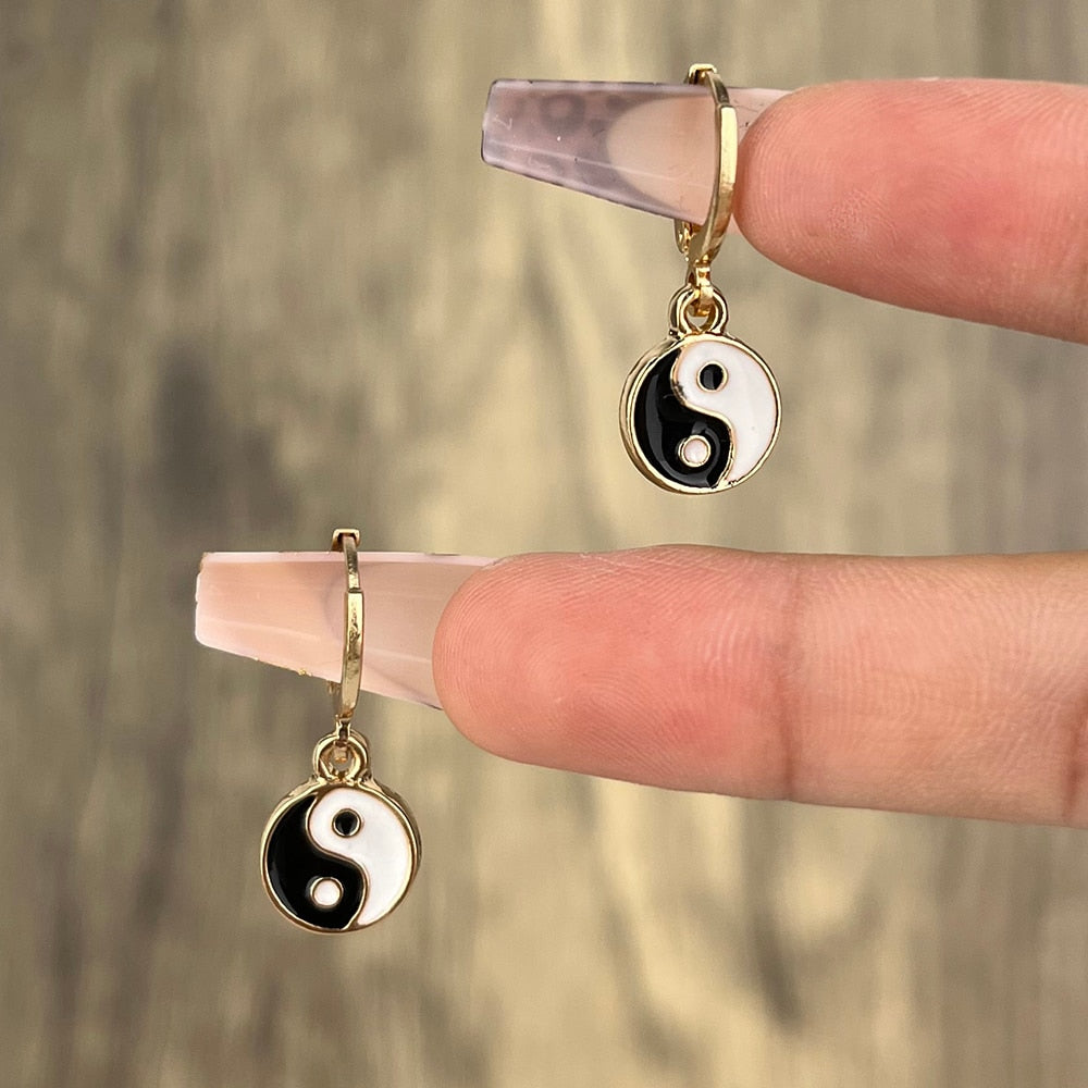 Yin Yang Drop Earrings | Buddhist, Spiritual Earrings