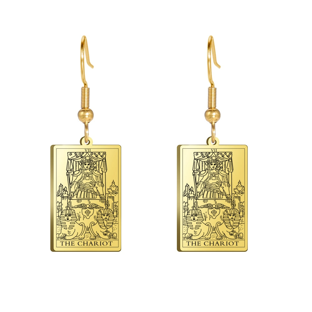 Tarot Card Gold/Silver Earring Set | Major Arcana, Spiritual Jewelry