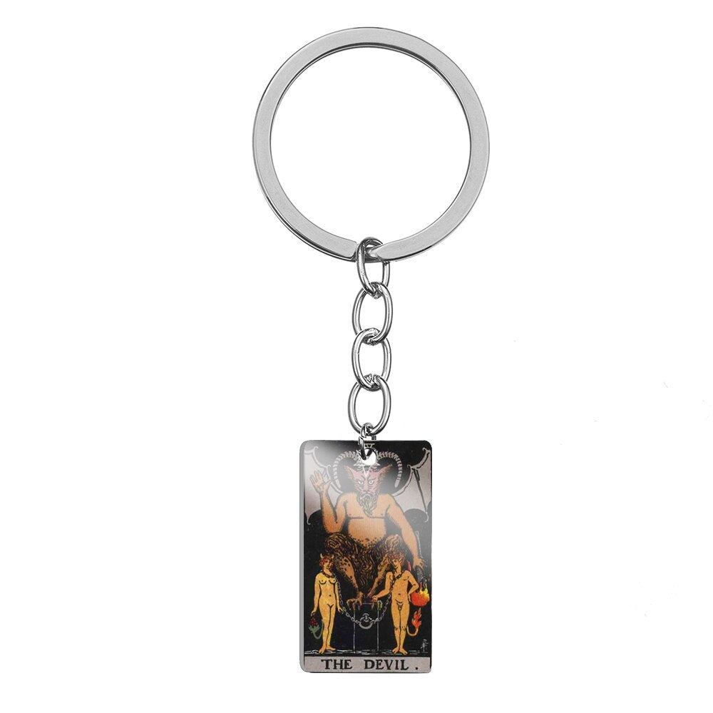 Major Arcana Stainless Steel Keychain | Tarot Card Accessories