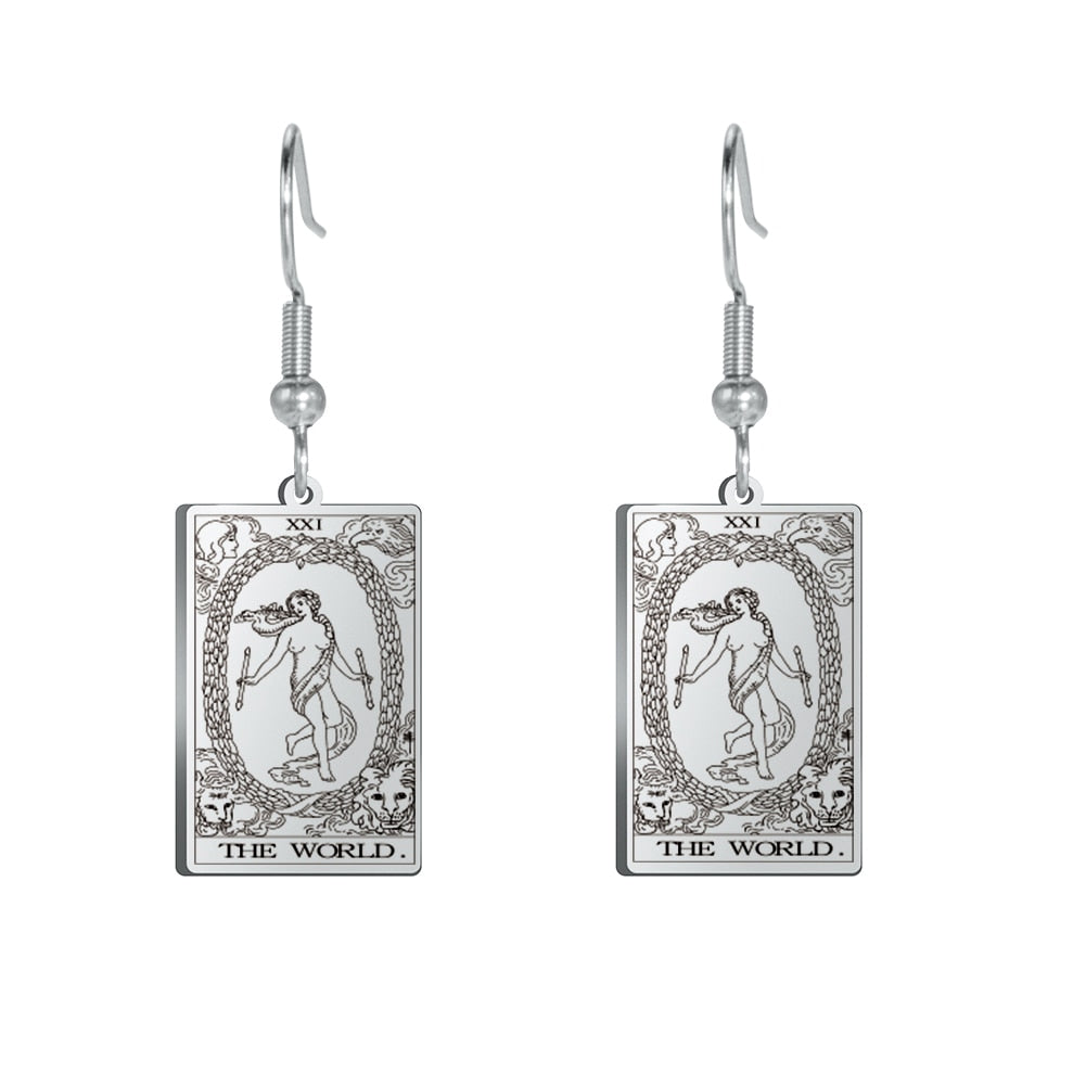 Tarot Card Gold/Silver Earring Set | Major Arcana, Spiritual Jewelry