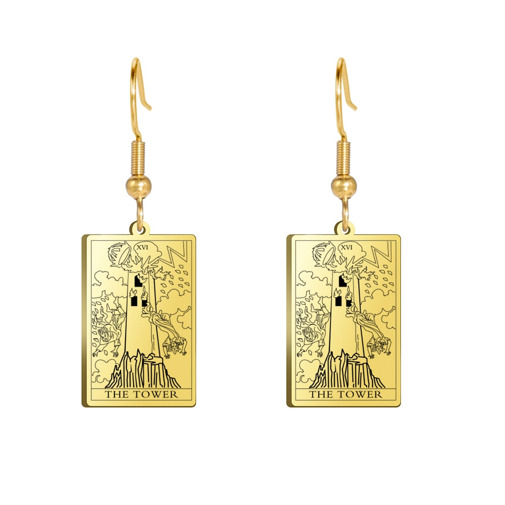Tarot Card Gold/Silver Earring Set | Major Arcana, Spiritual Jewelry