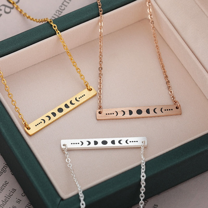 Minimalist Moon Phases Necklace - Pendant | Astrology Jewerly