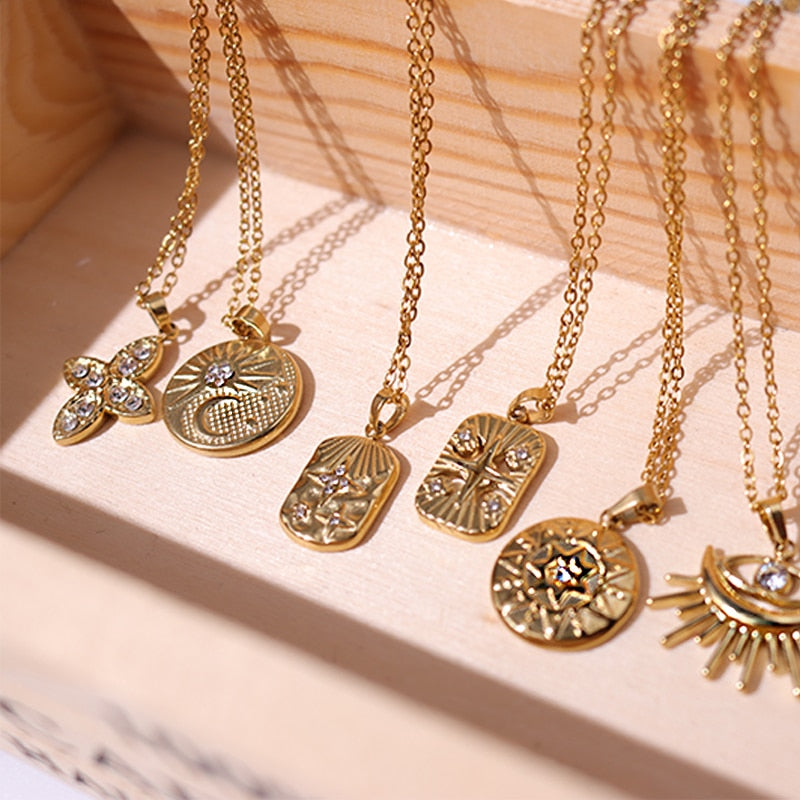 Tarot - Astrology Rhinestone Necklaces | Dainty Vintage Style