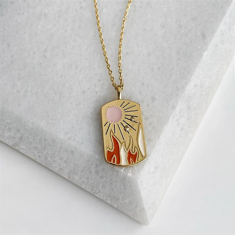 Four Elements Dainty Necklace | Fire, Water, Earth, Ether