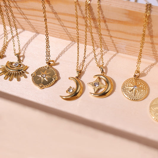 Tarot - Astrology Rhinestone Necklaces | Dainty Vintage Style