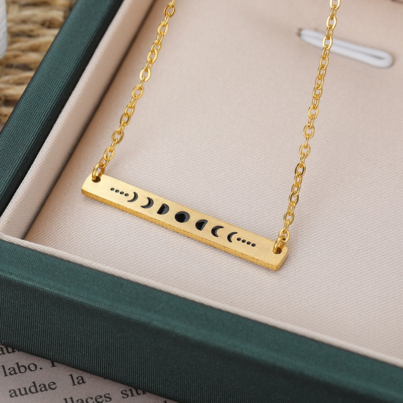 Minimalist Moon Phases Necklace - Pendant | Astrology Jewerly