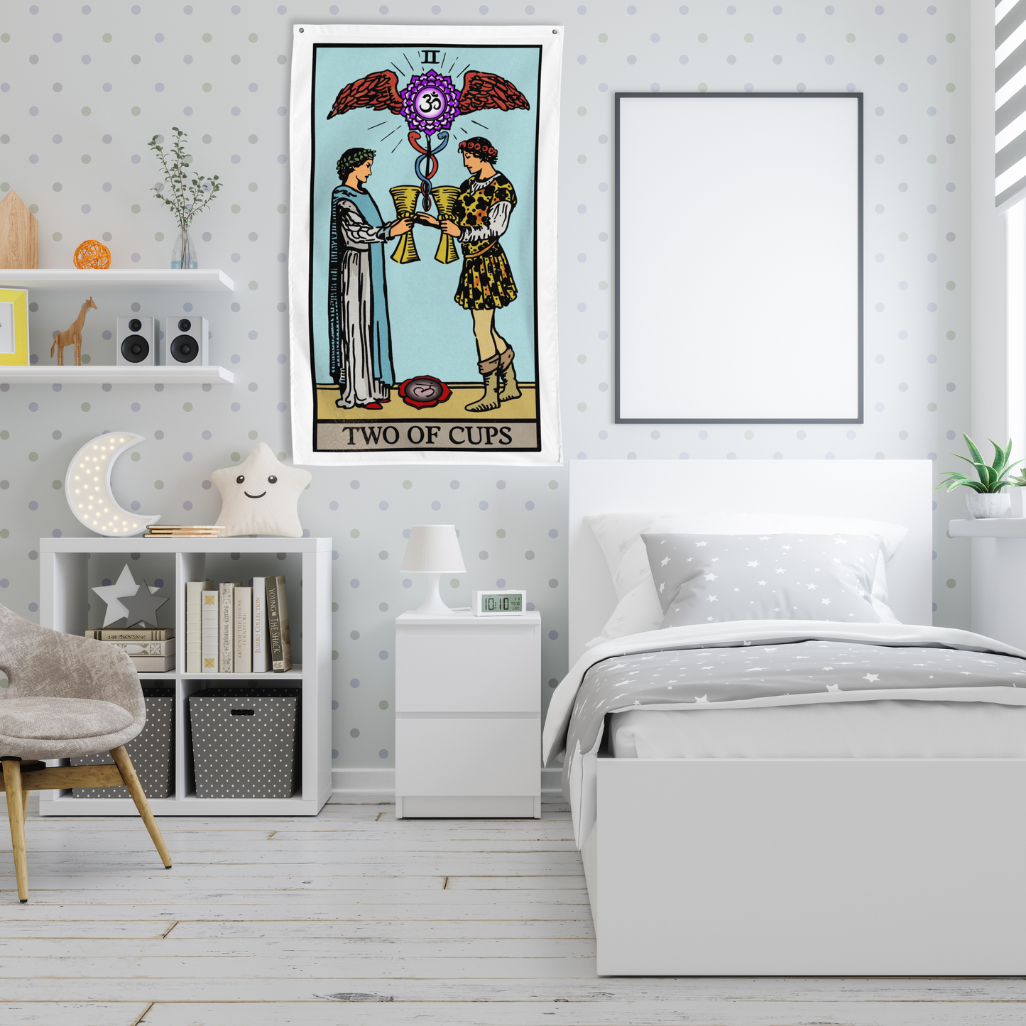 'Two of Cups' Tarot Card Flag Tapestry | Chakra Series