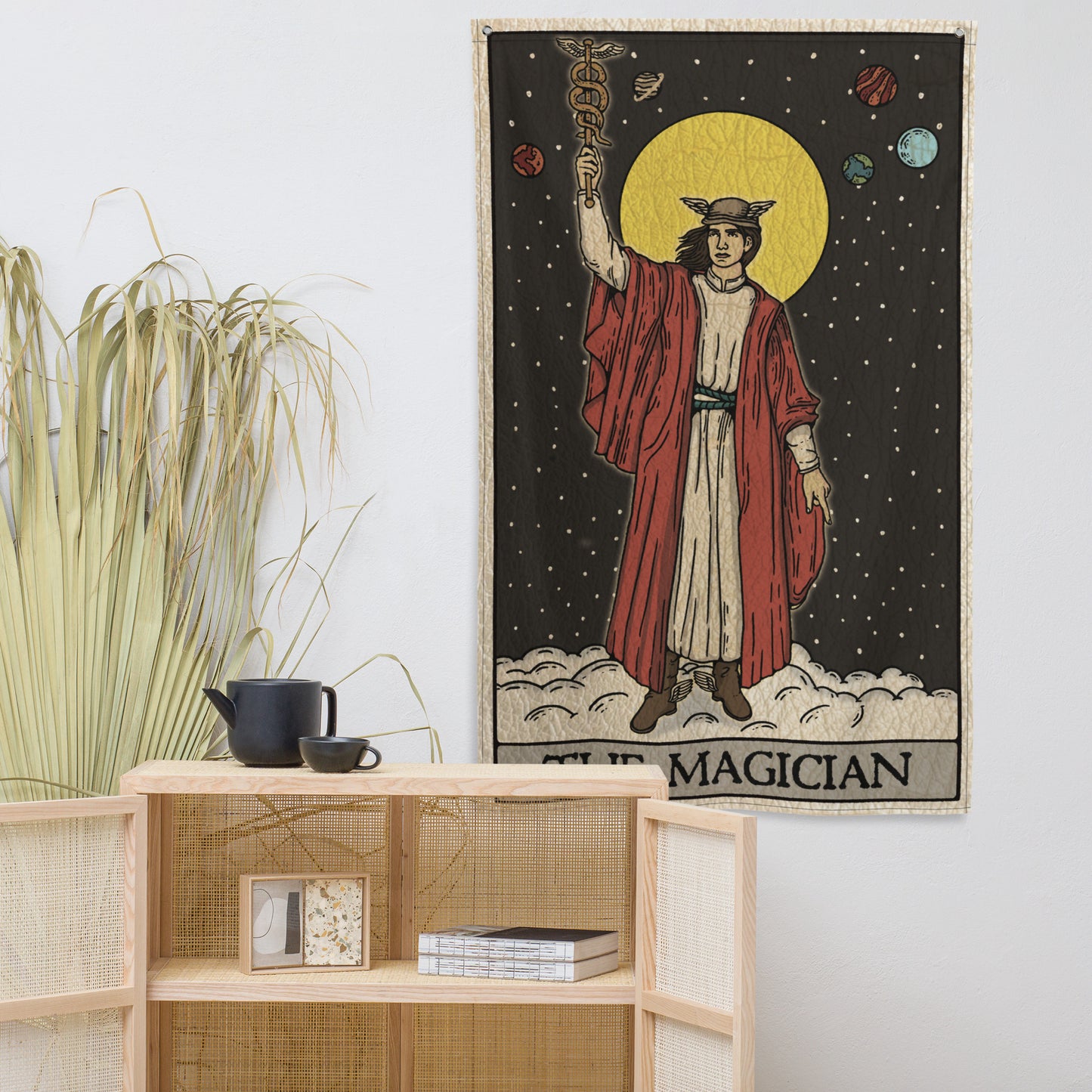 'The Magician' Tarot Card - Greek God Hermes Flag Tapestry
