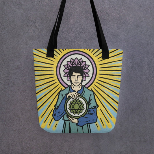 'Four of Pentacles' Tarot Card Tote Bag | Chakra Minor Arcana Accessories