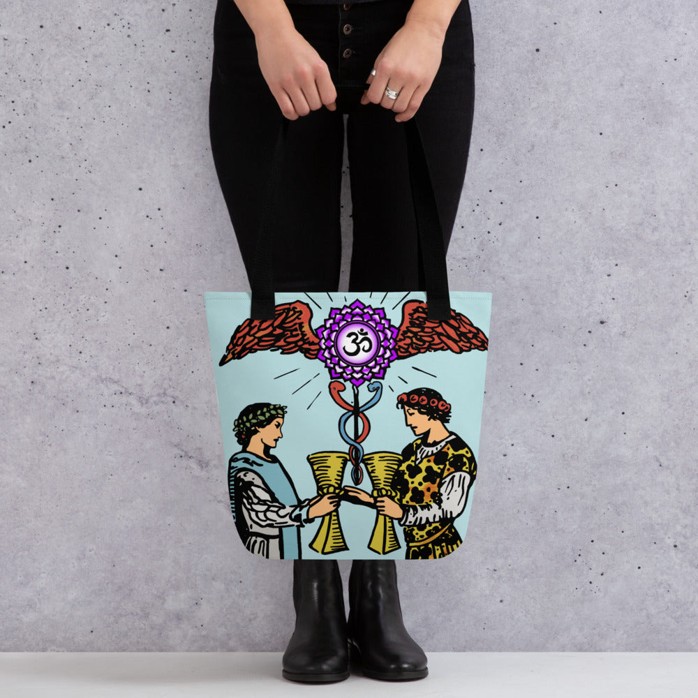'Two of Cups' Tarot Card Tote Bag | Chakra Minor Arcana Accessories