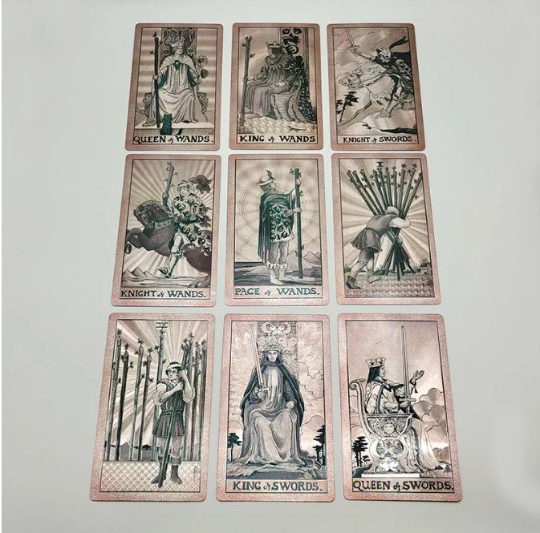 Pink-Coffee Silver Foil Rider-Waite-Smith Tarot Card Deck