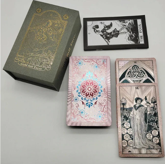 Pink-Coffee Silver Foil Rider-Waite-Smith Tarot Card Deck