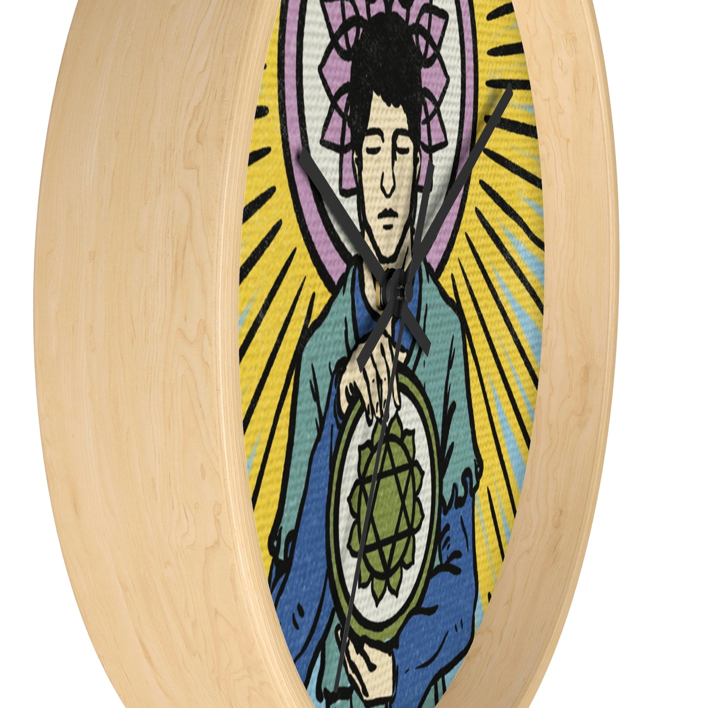 'Four of Pentacles' Chakra Wall Clock | Divination & Spiritual Home Decor